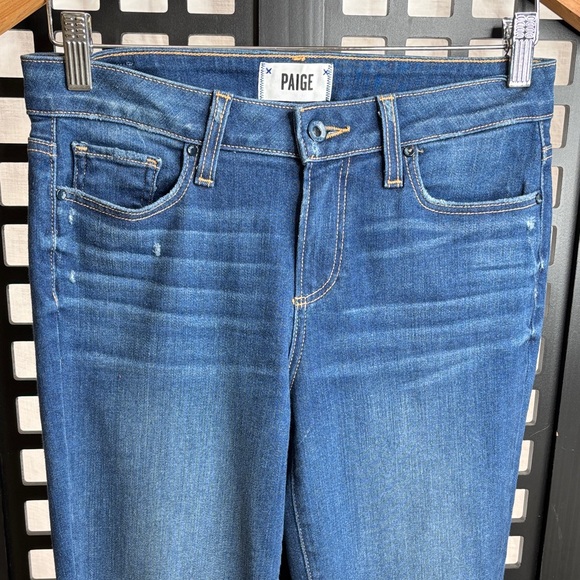 💙PAIGE Verdugo Ultra Skinny Dark Blue Stretch , Cotton blend Jeans Size 28💙 - Picture 3 of 17